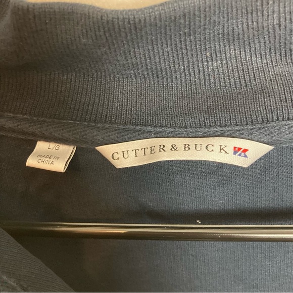 Cutter & Buck navy blue quarter zip pullover sweatshirt - Picture 3 of 5